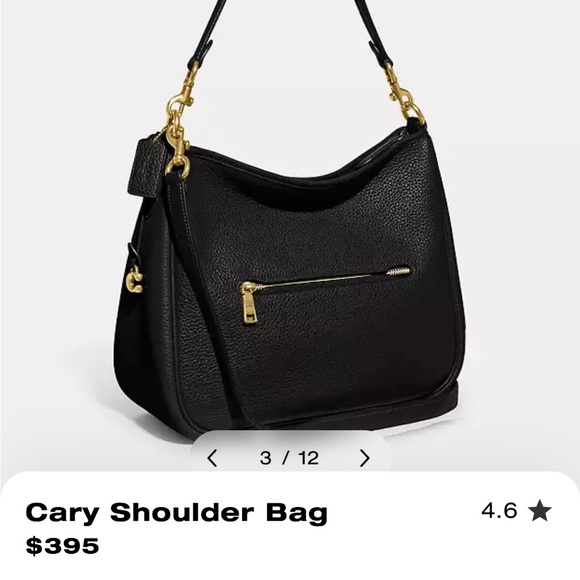 Coach Cary Black Leather Shoulder Bag Brand New in Bag with Tags! - Picture 2 of 12